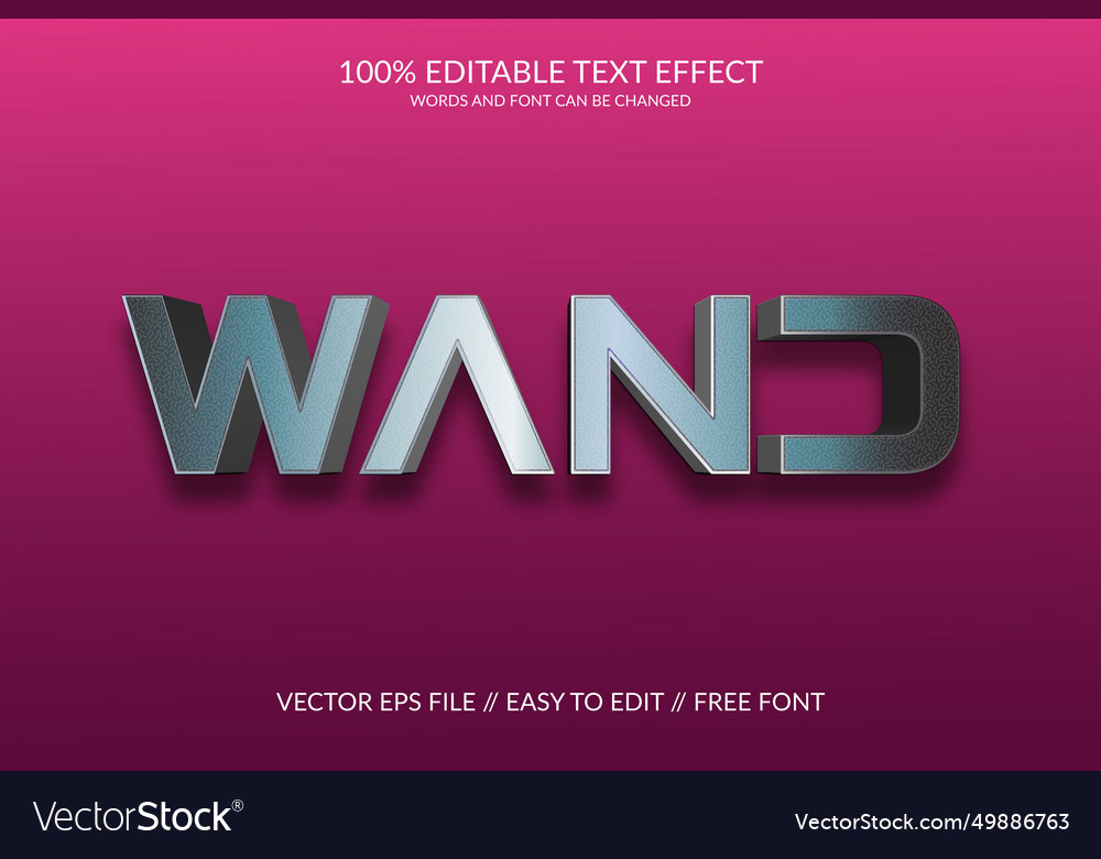 Wand eps 3d text effect design