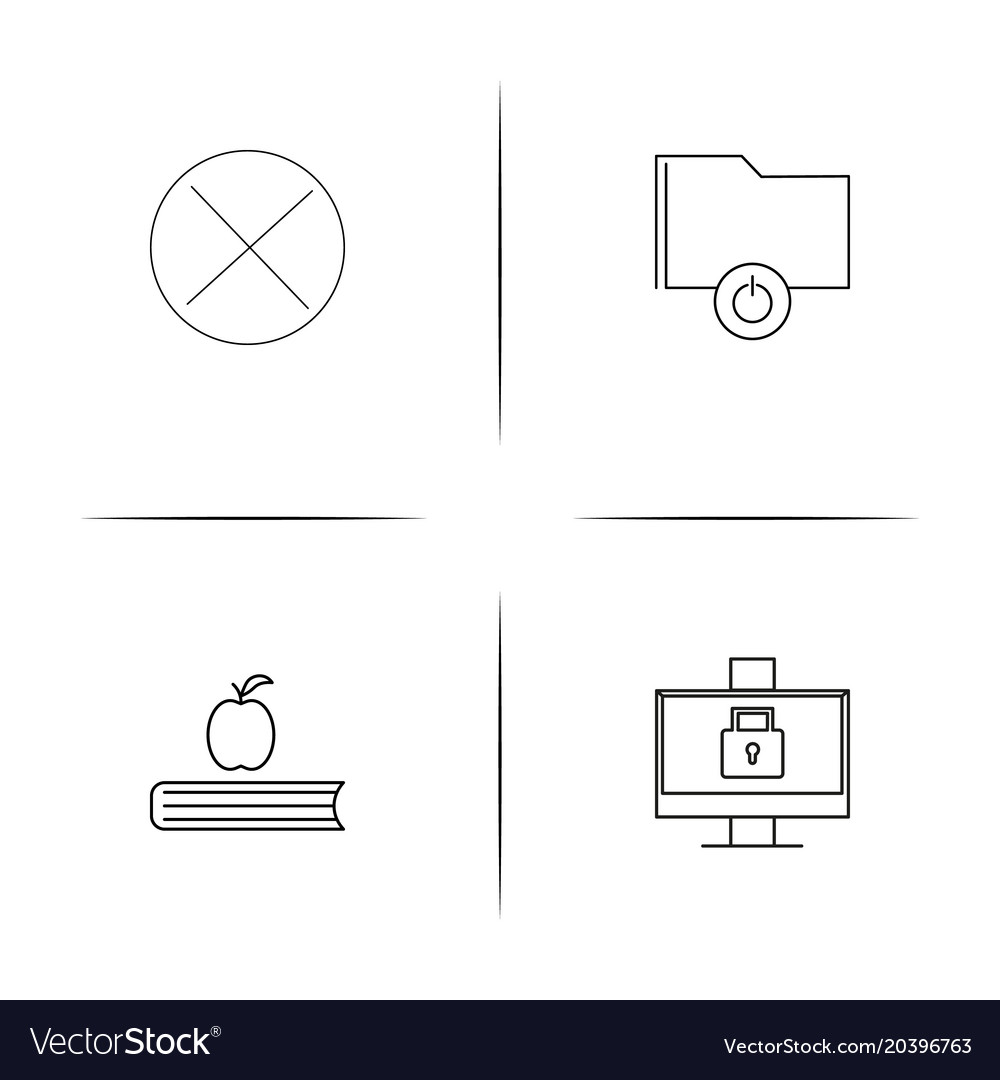 Web and text simple linear icon setsimple outline