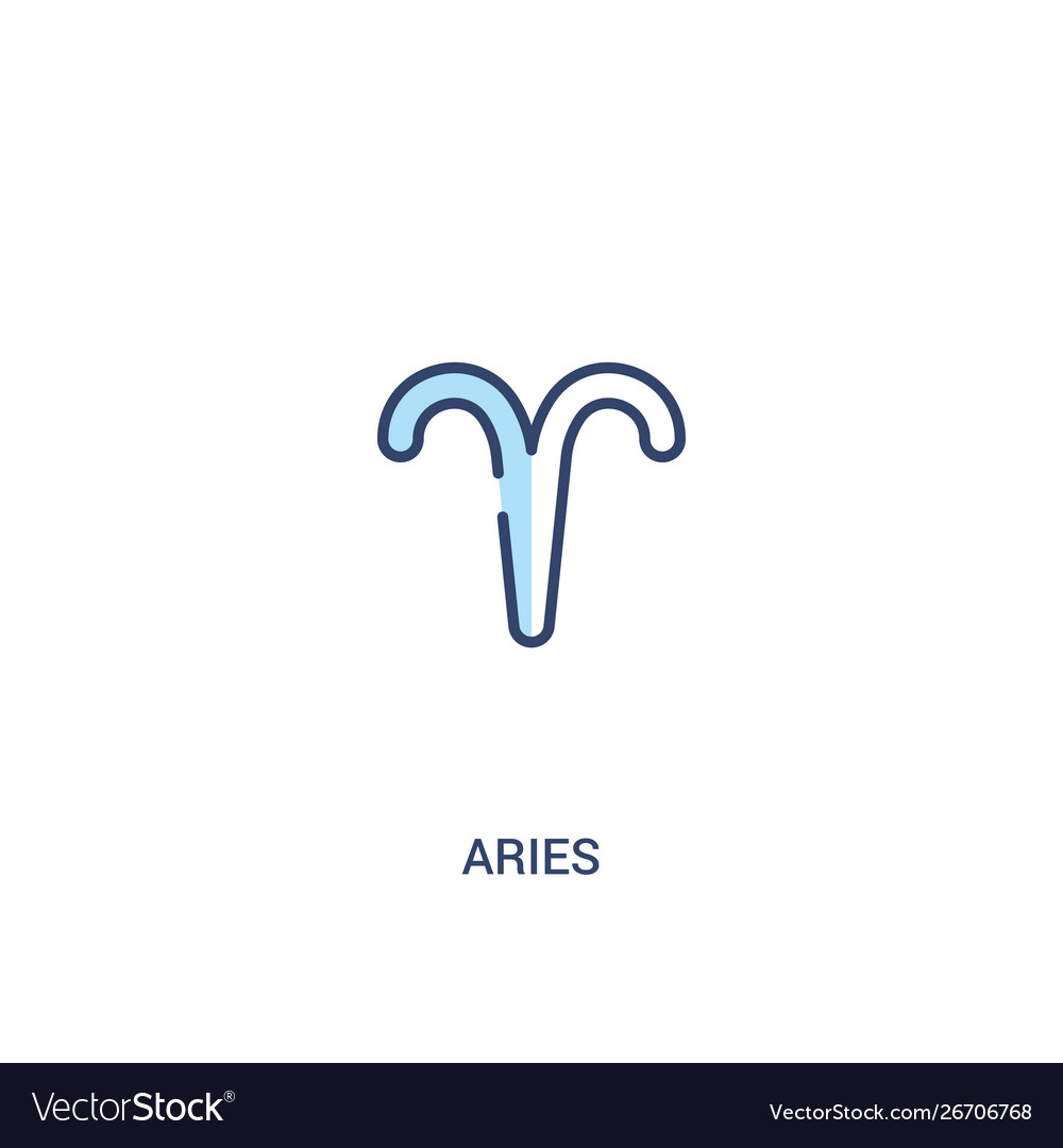 Aries concept 2 colored icon simple line element vector image Aries concept 2 colored icon simple line element