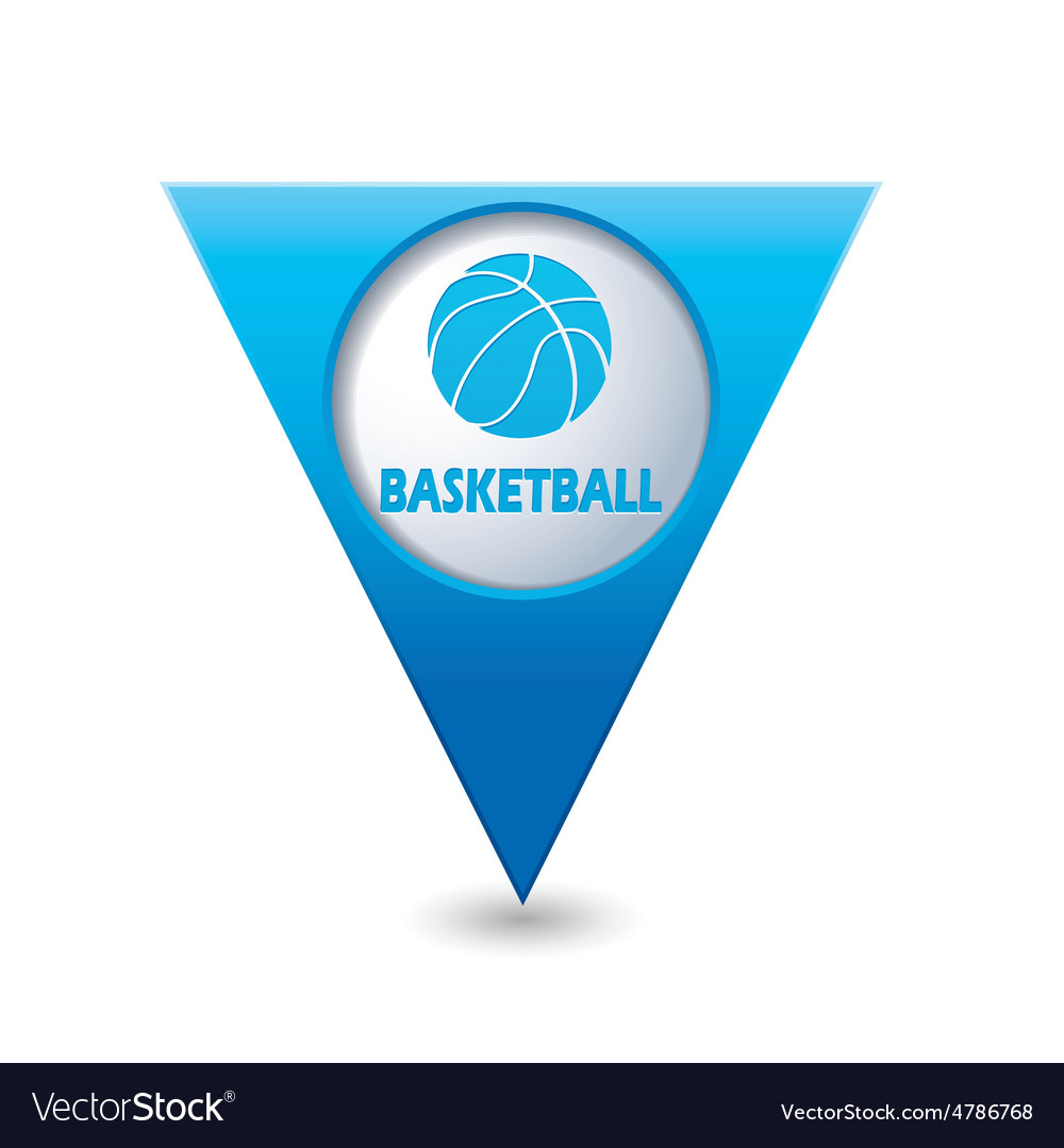 Basketball blue triangular map pointer
