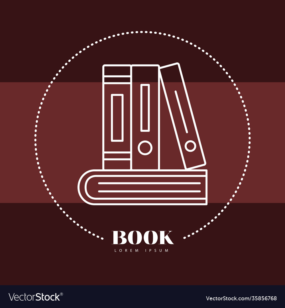 Book in circle line style icon design