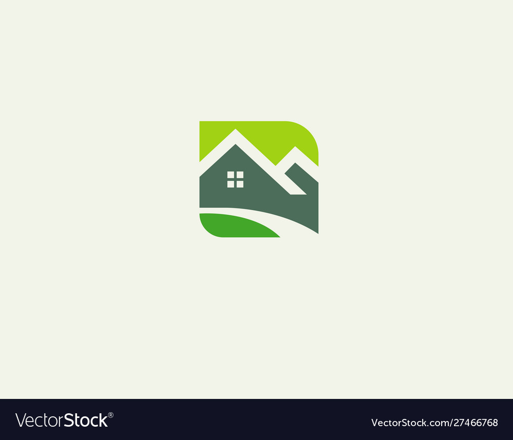 Bright abstract green logo geometric floral