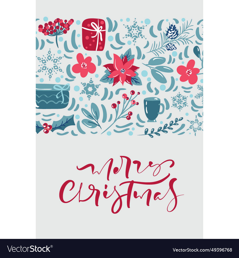 Christmas floral card Royalty Free Vector Image