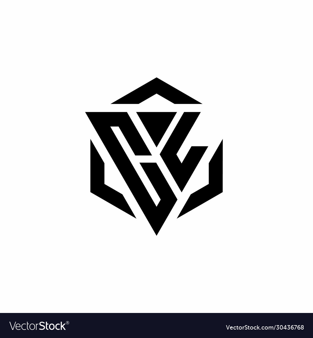 Cl logo monogram with triangle and hexagon modern