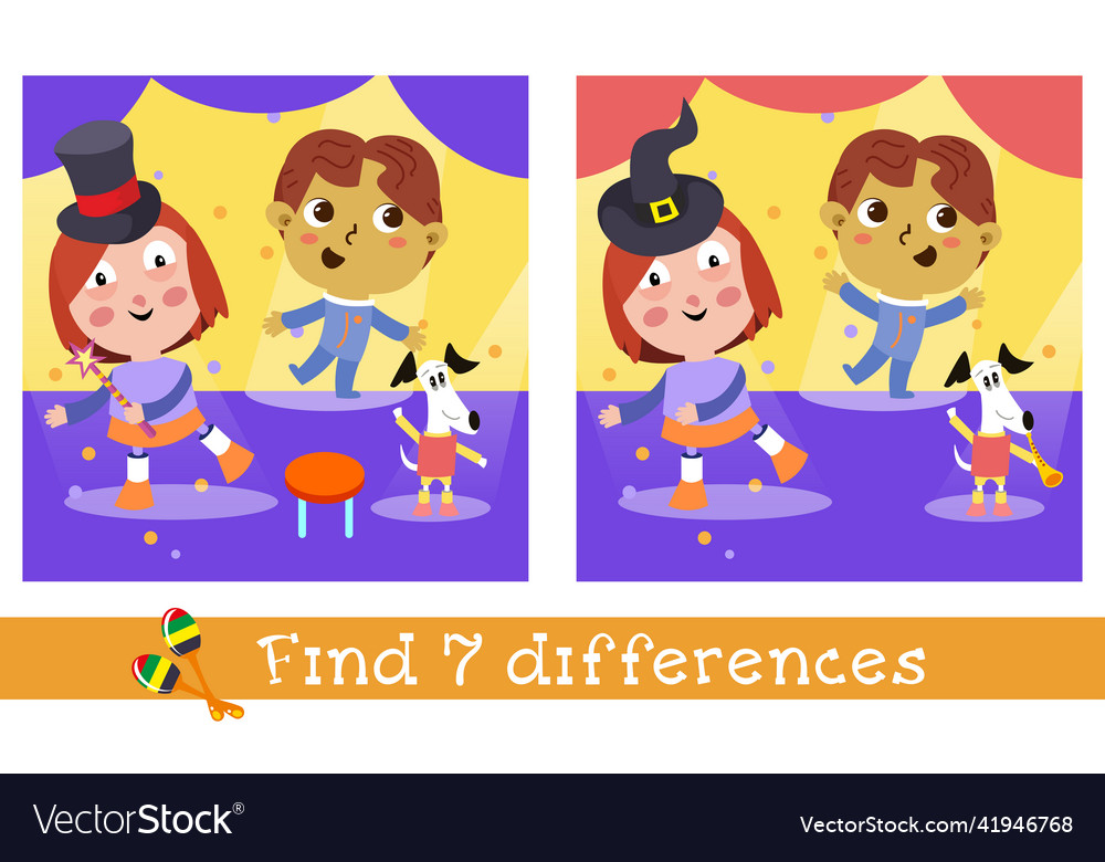 Cute kids and dancing dog characters in cartoon Vector Image