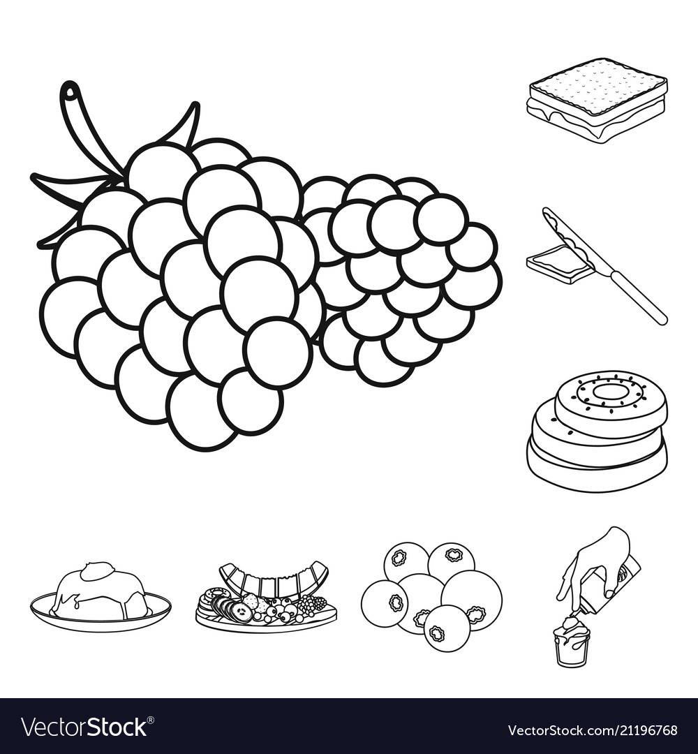 Dessert fragrant outline icons in set collection Vector Image Dessert fragrant outline icons in set collection