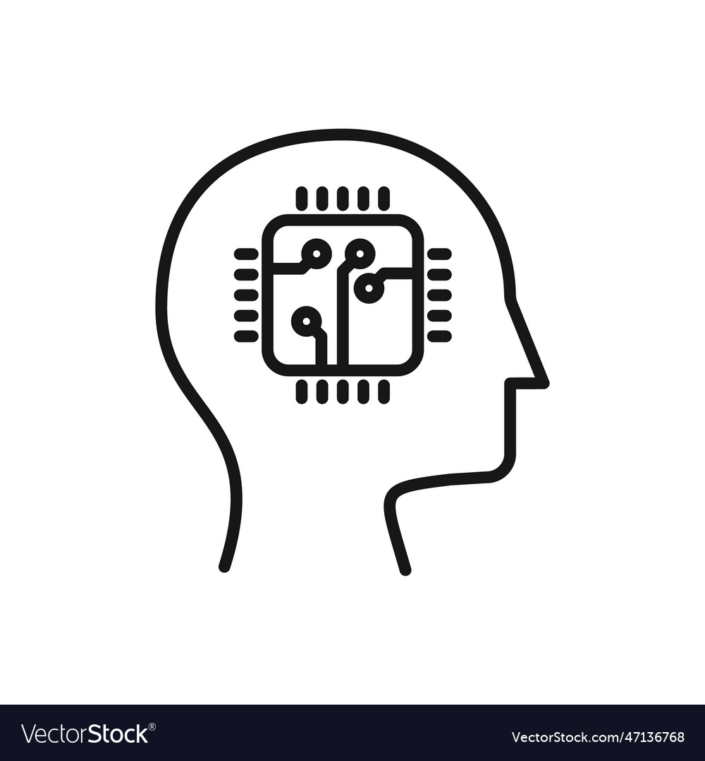 Editable icon of artificial intelligence isolated Vector Image Editable icon of artificial intelligence isolated