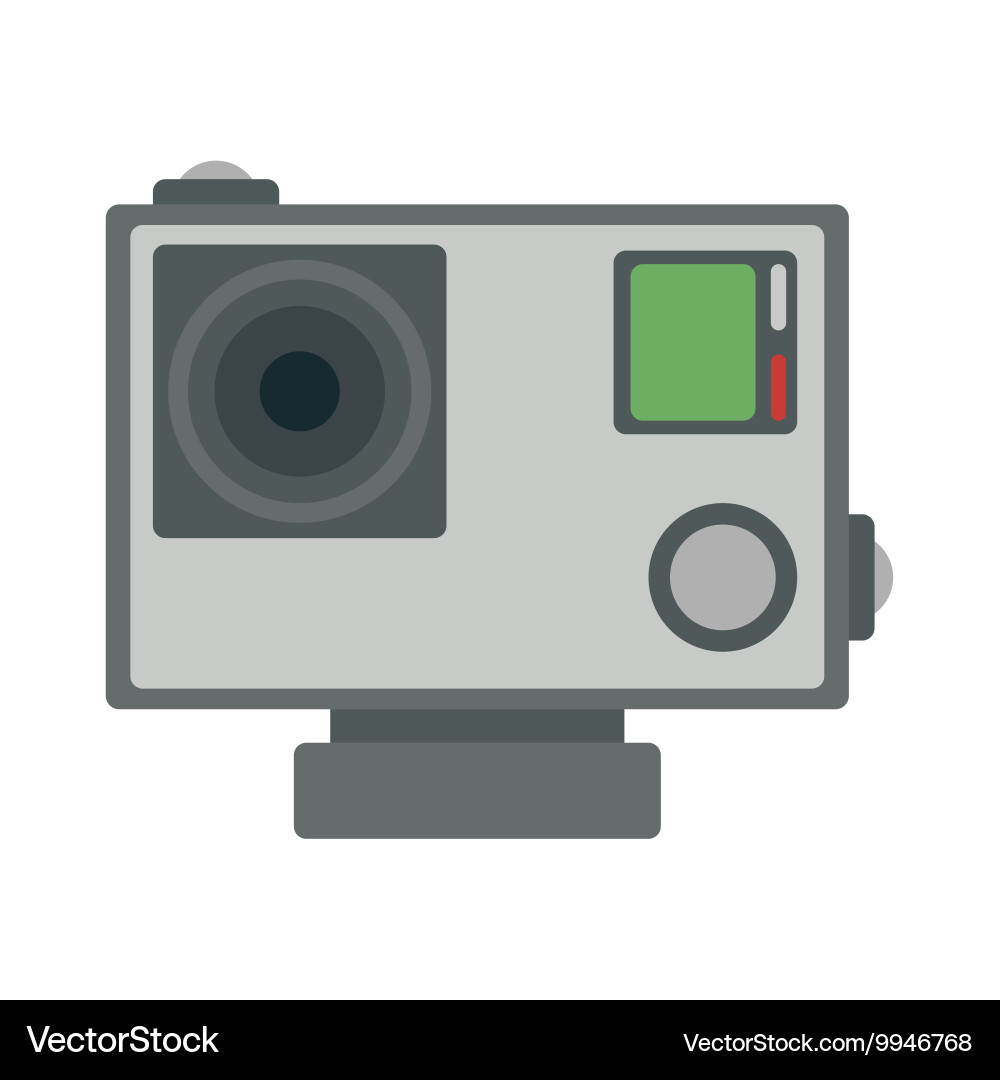 Flat action camera icon Royalty Free Vector Image