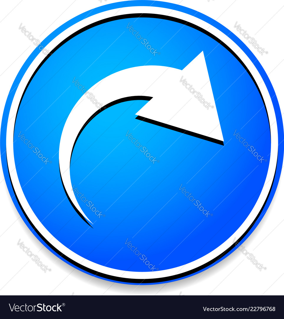 Icon w curved arrow jump skip overtake vector image Icon w curved arrow jump skip overtake