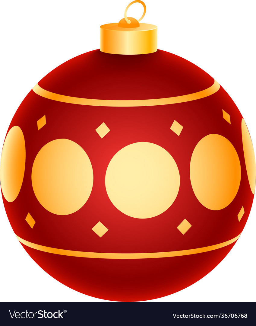 Isolated realistic christmas ball element