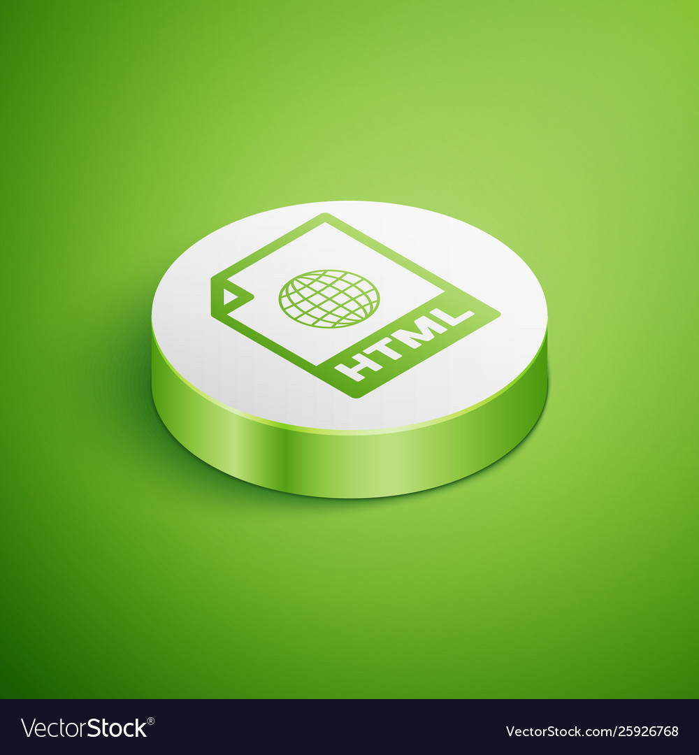 Isometric html file document icon download vector image Isometric html file document icon download