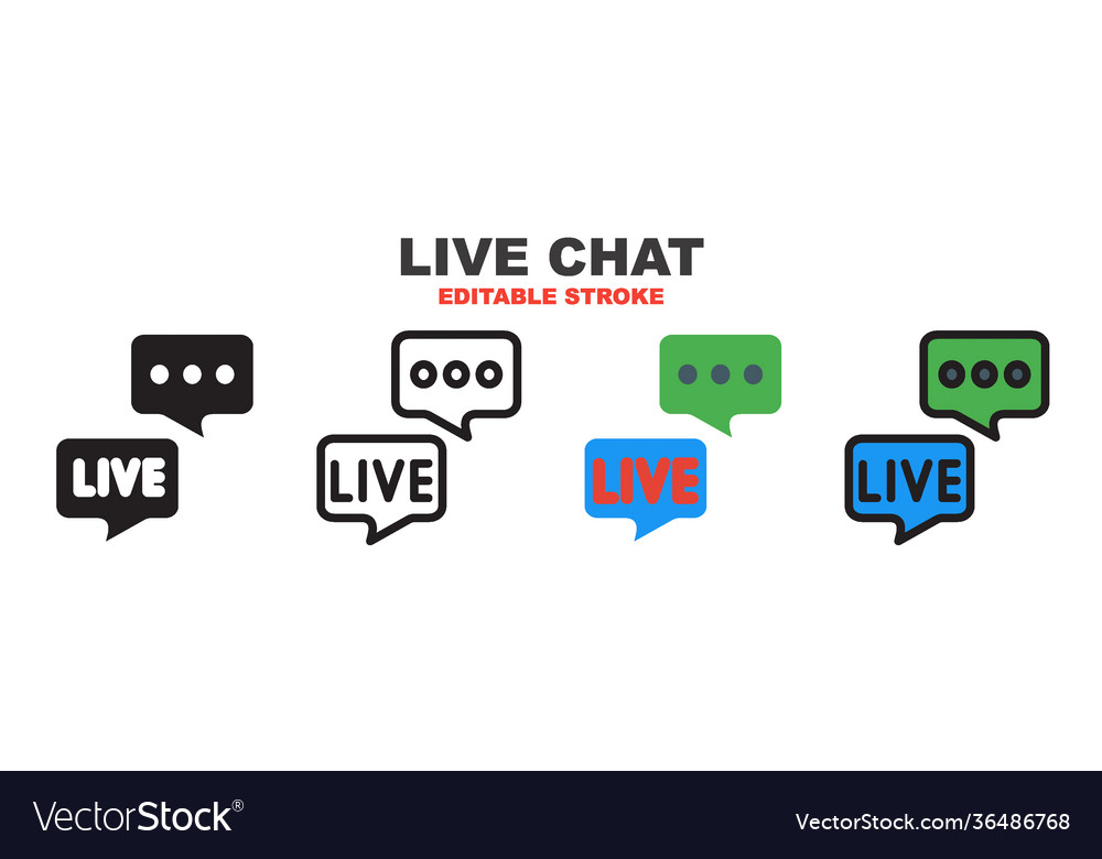 Live chat icon set with different styles editable vector image Live chat icon set with different styles editable
