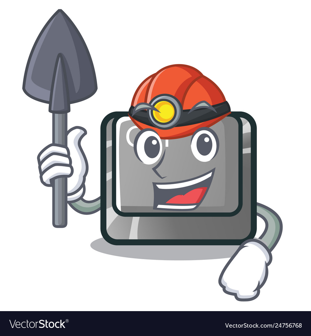 Miner character ctrl button attached on computer