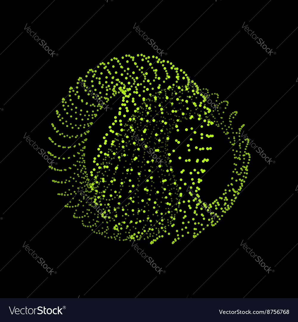 Object with dots abstract 3d geometric shape