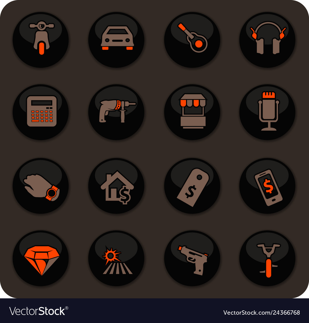 Pawnshop icons set