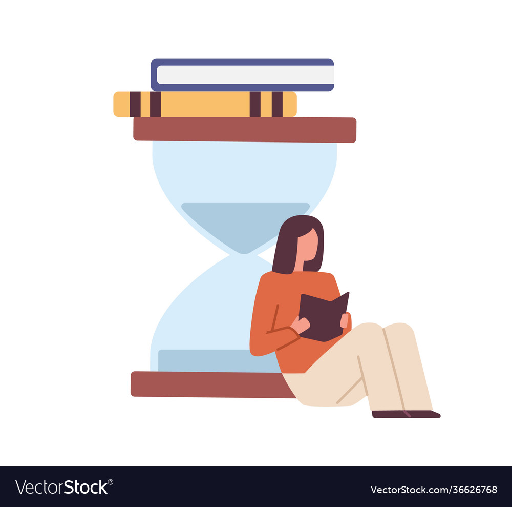 Person developing skill speed-reading scene vector image Person developing skill speed-reading scene