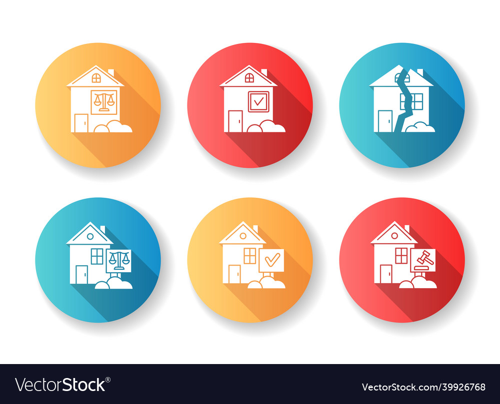 Real estate matters flat design long shadow glyph