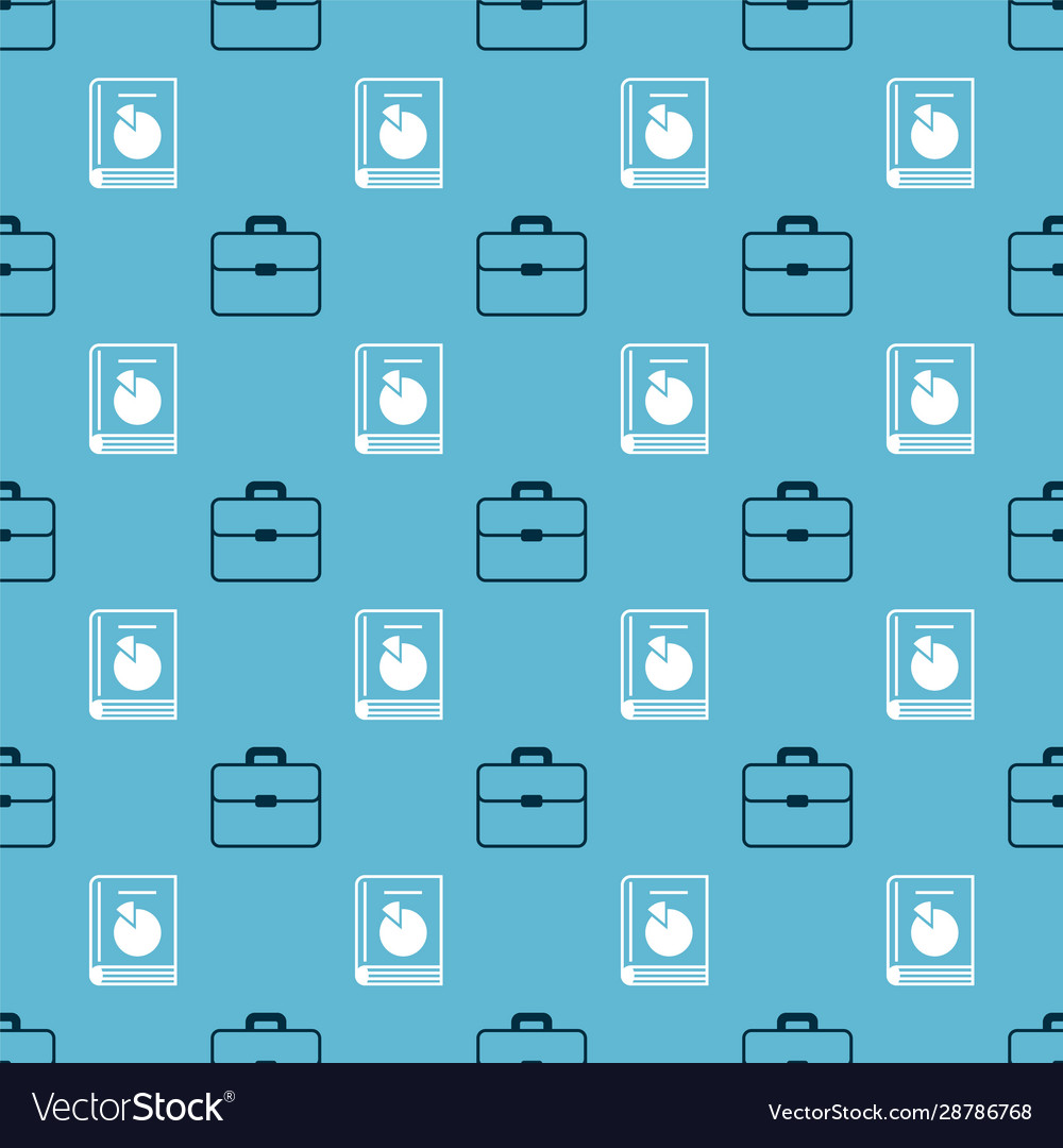 Set briefcase and user manual on seamless pattern vector image Set briefcase and user manual on seamless pattern
