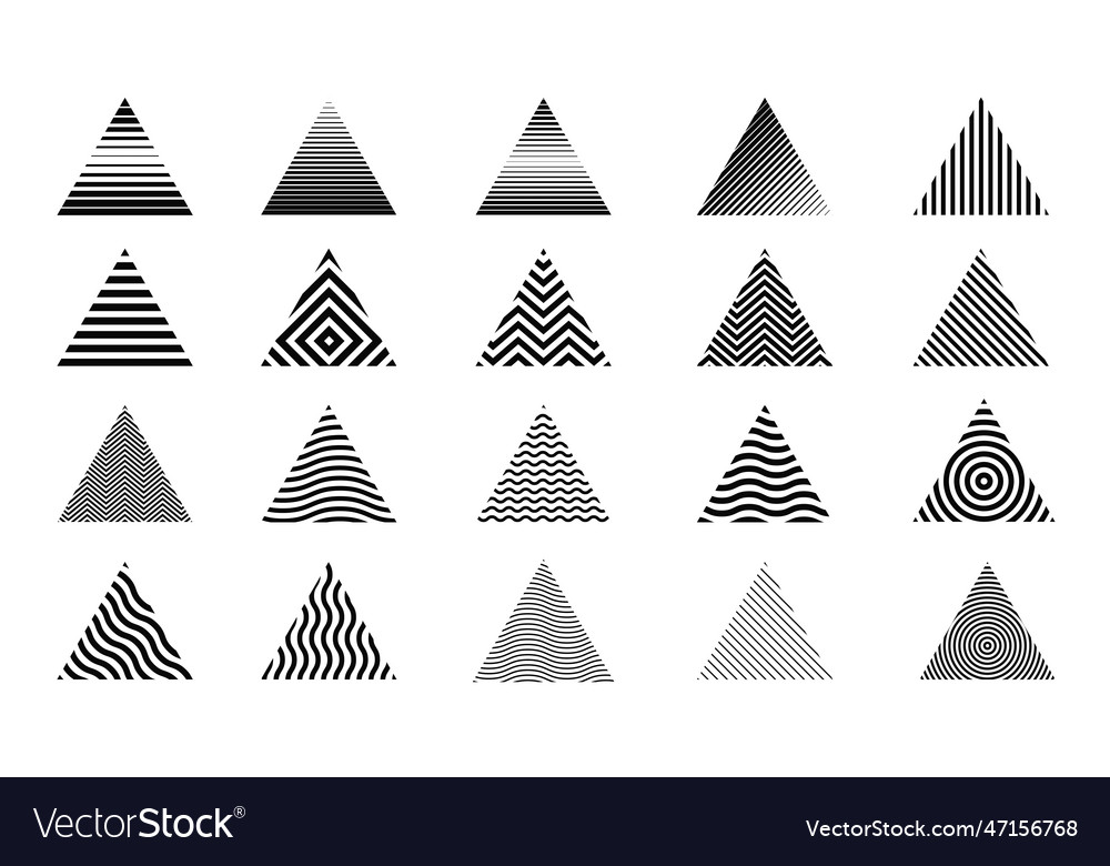 Set of abstract triangle shapes design abstract Vector Image