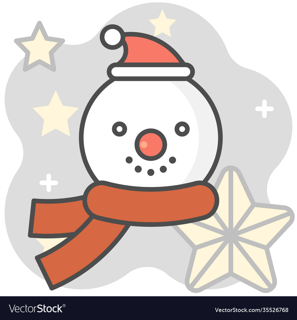 Snowman filled icon with background