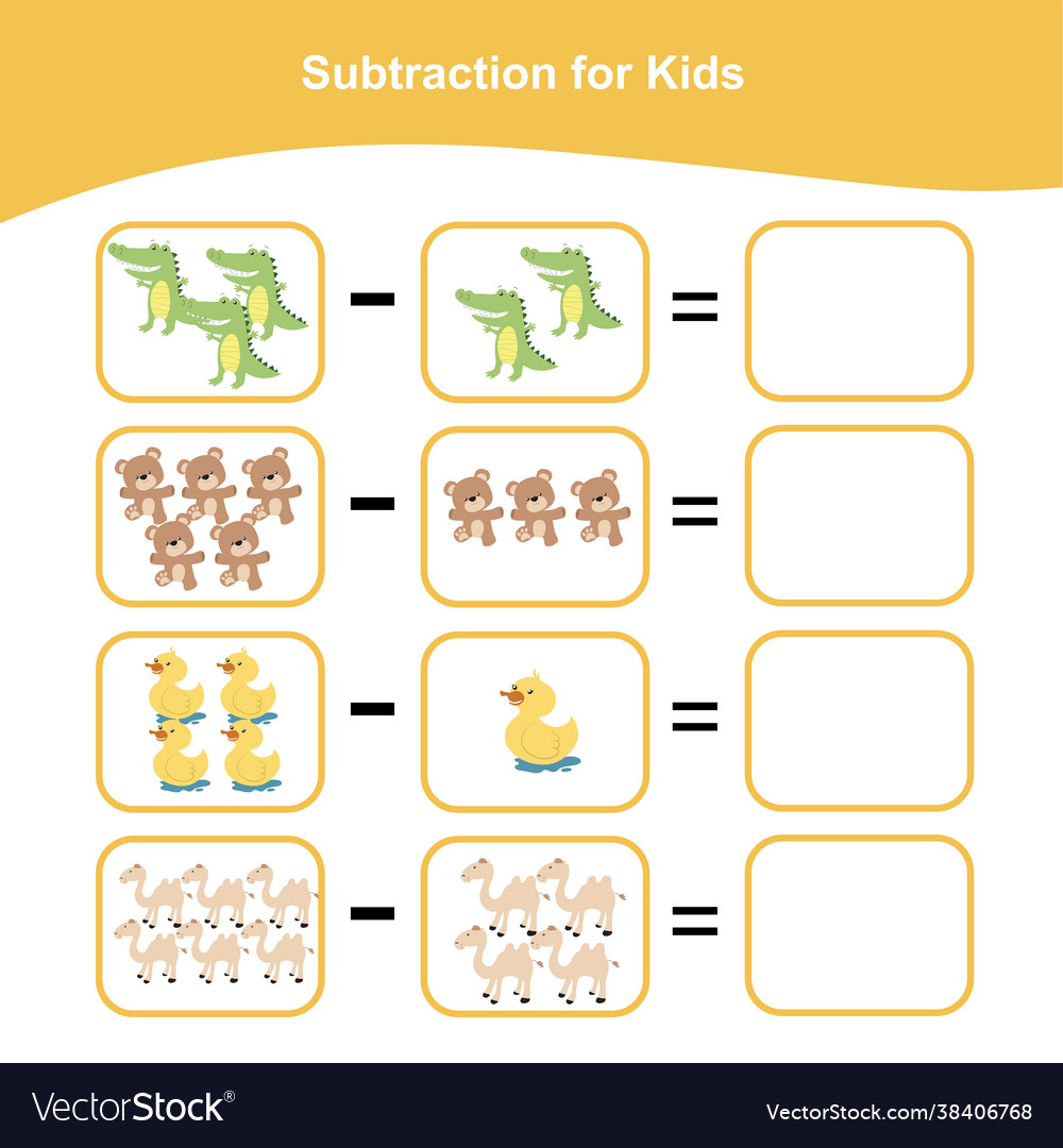 Subtraction for kids counting game preschool