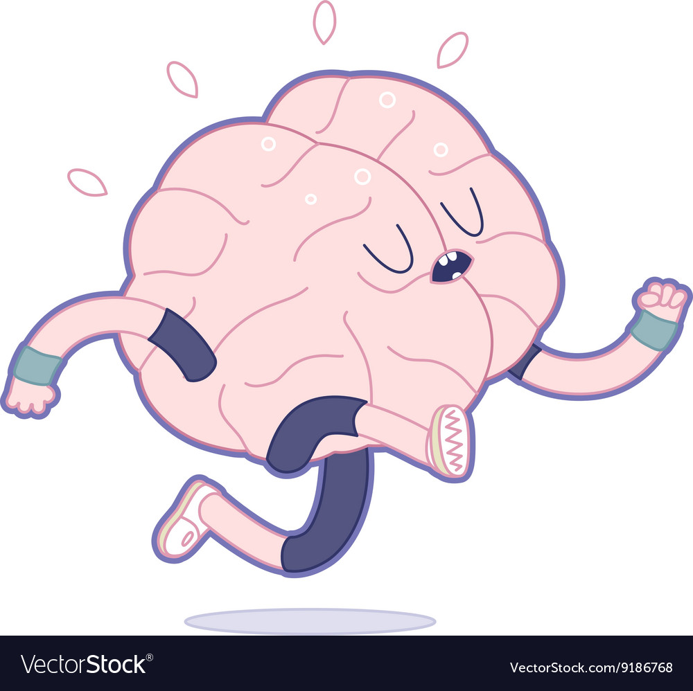 Train your brain running Royalty Free Vector Image