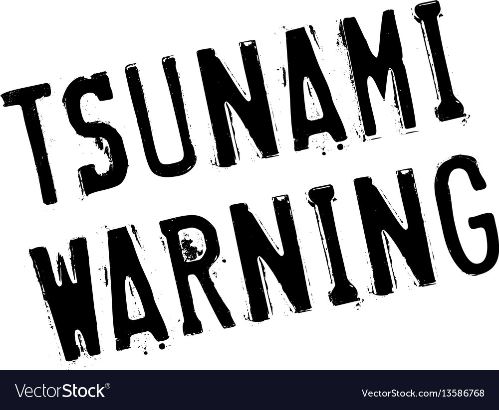 Tsunami warning rubber stamp Royalty Free Vector Image