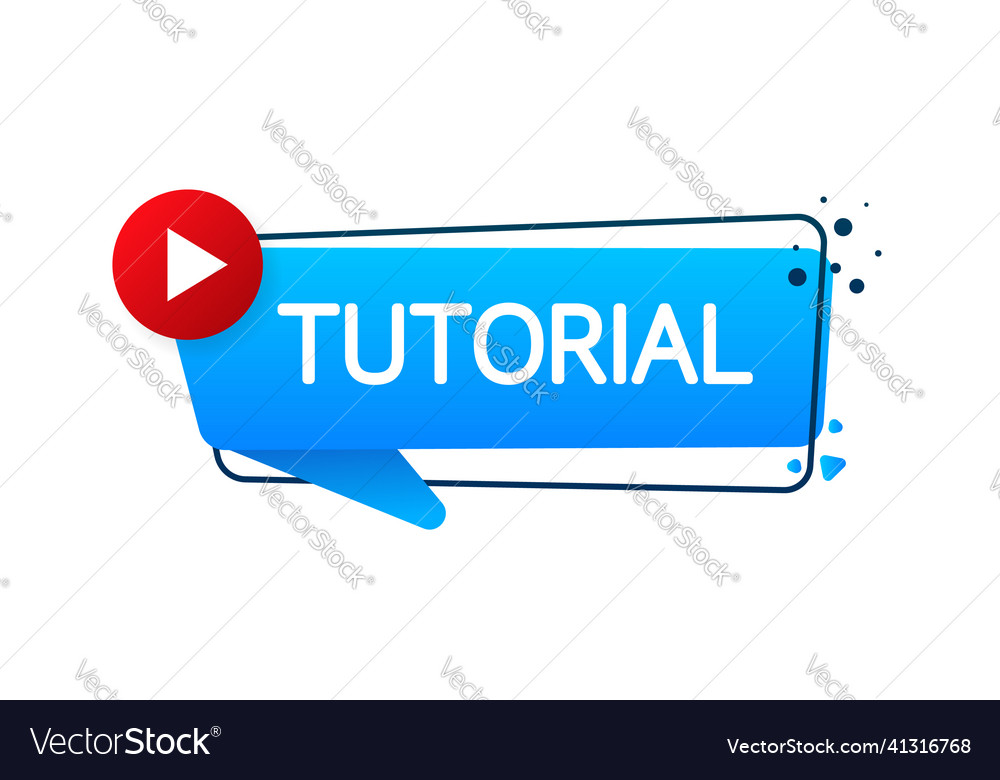 Tutorial button on white background online