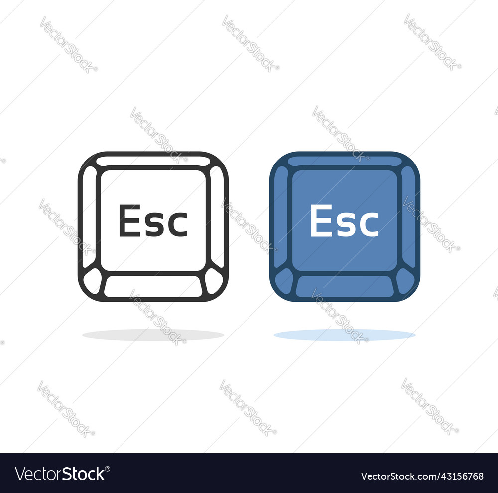 Two simple esc button or escape key vector image Two simple esc button or escape key