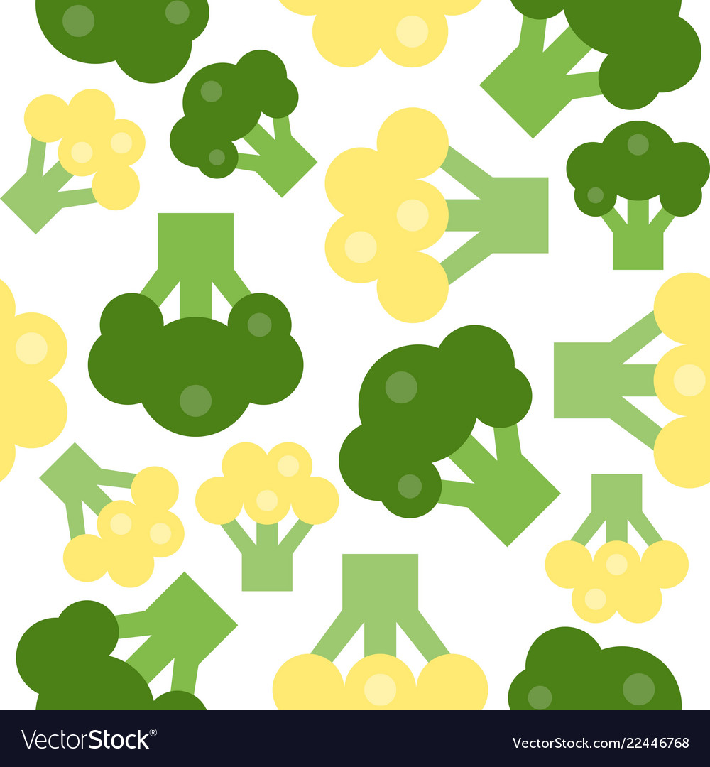 Vegetable seamless pattern broccoli