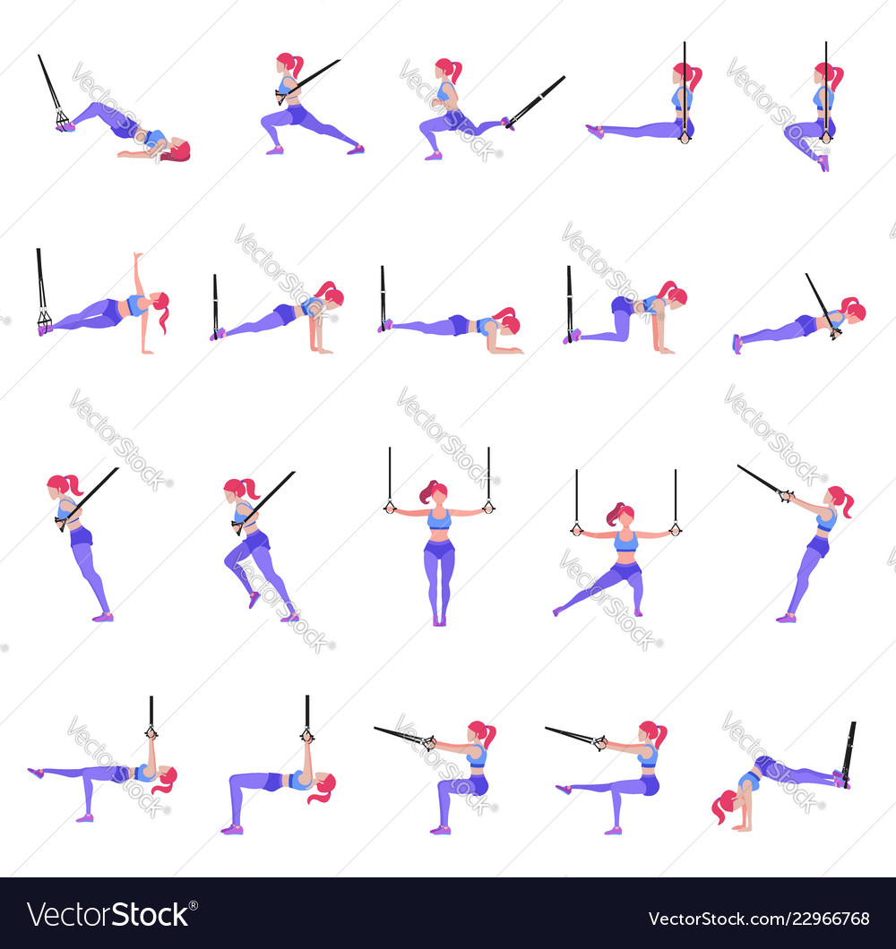 Woman Exercising with Rings