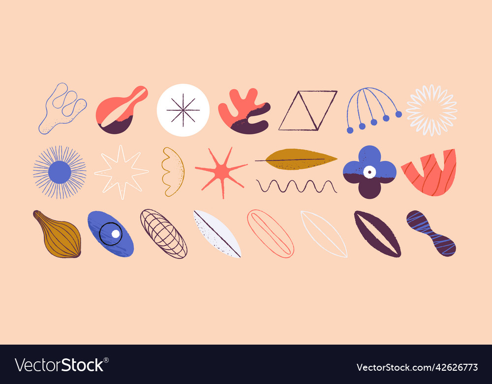 Abstract linear shape of flowers and sheets vector image Abstract linear shape of flowers and sheets