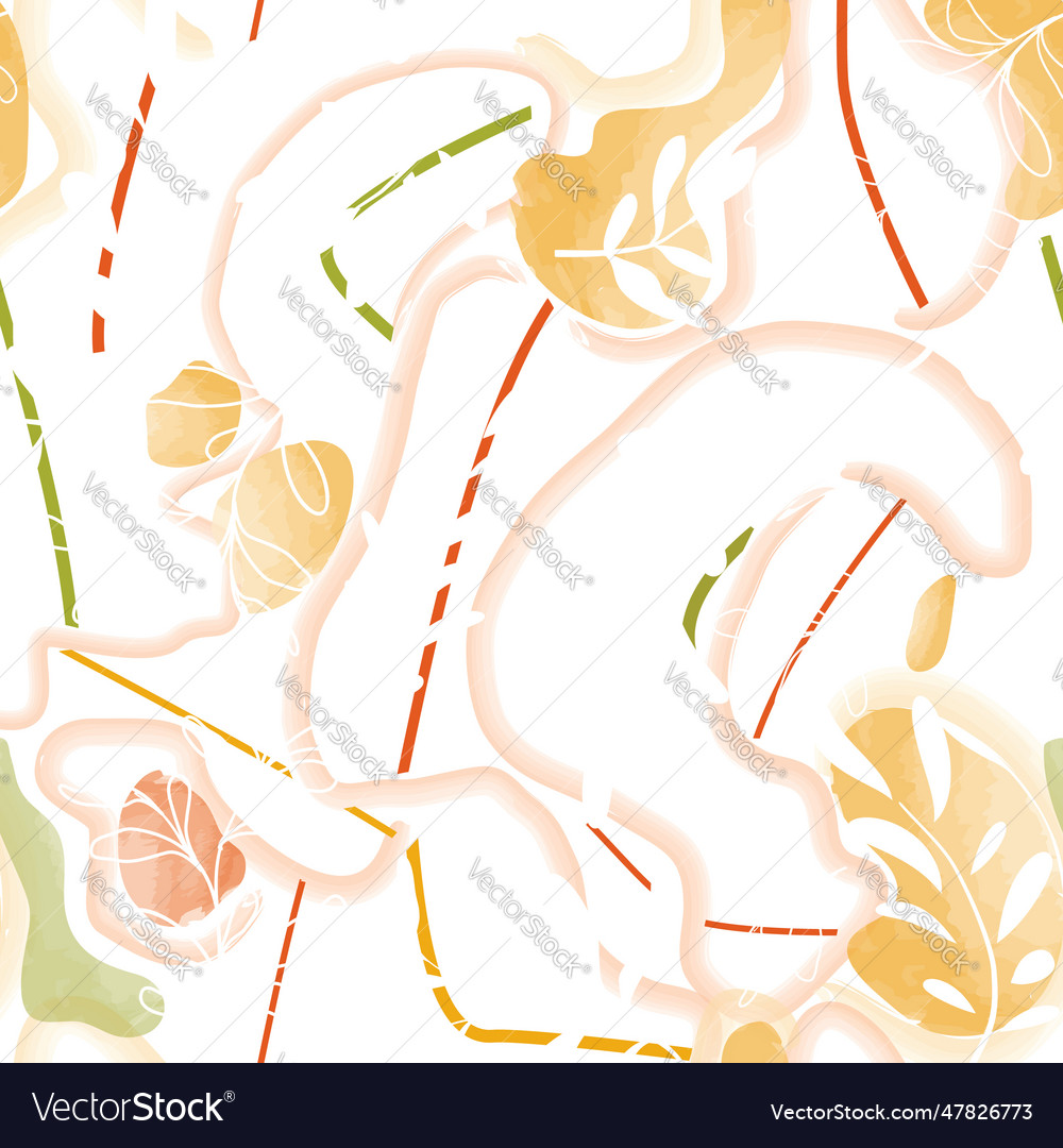 Autumn leaves seamless pattern season floral