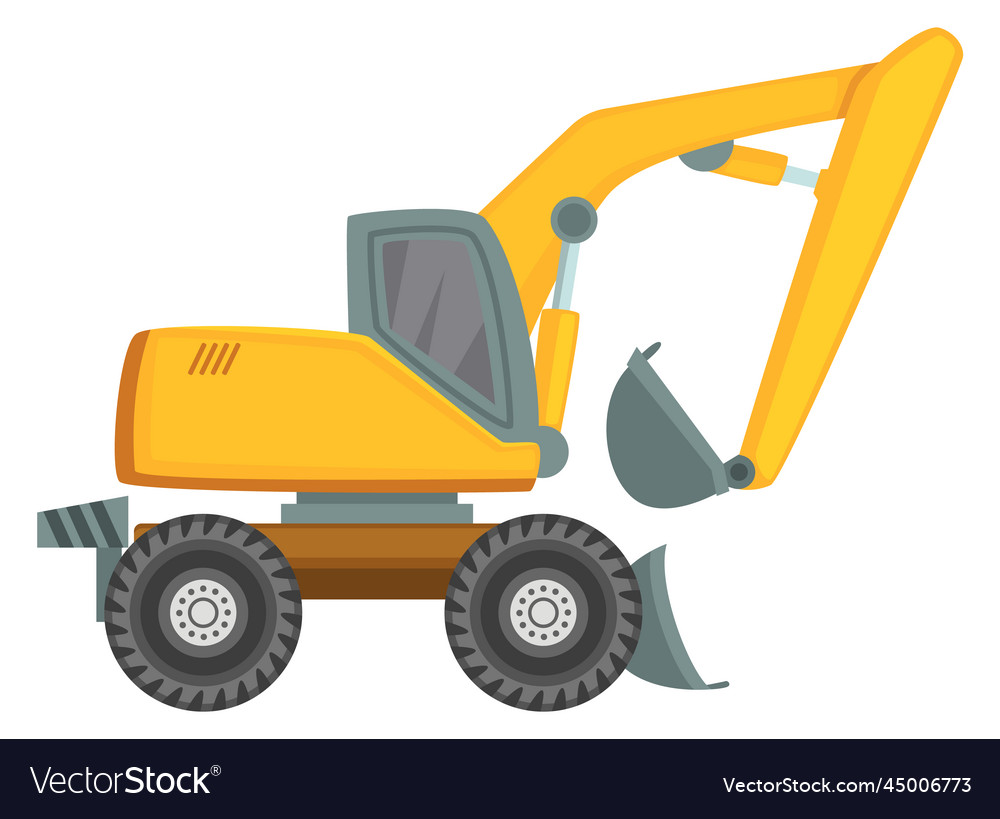 Backhoe grader construction loader machine Vector Image