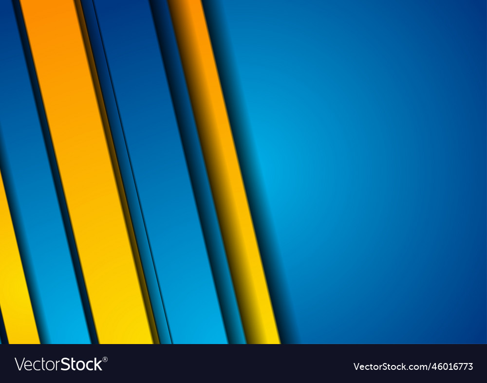 Blue orange stripes abstract corporate background