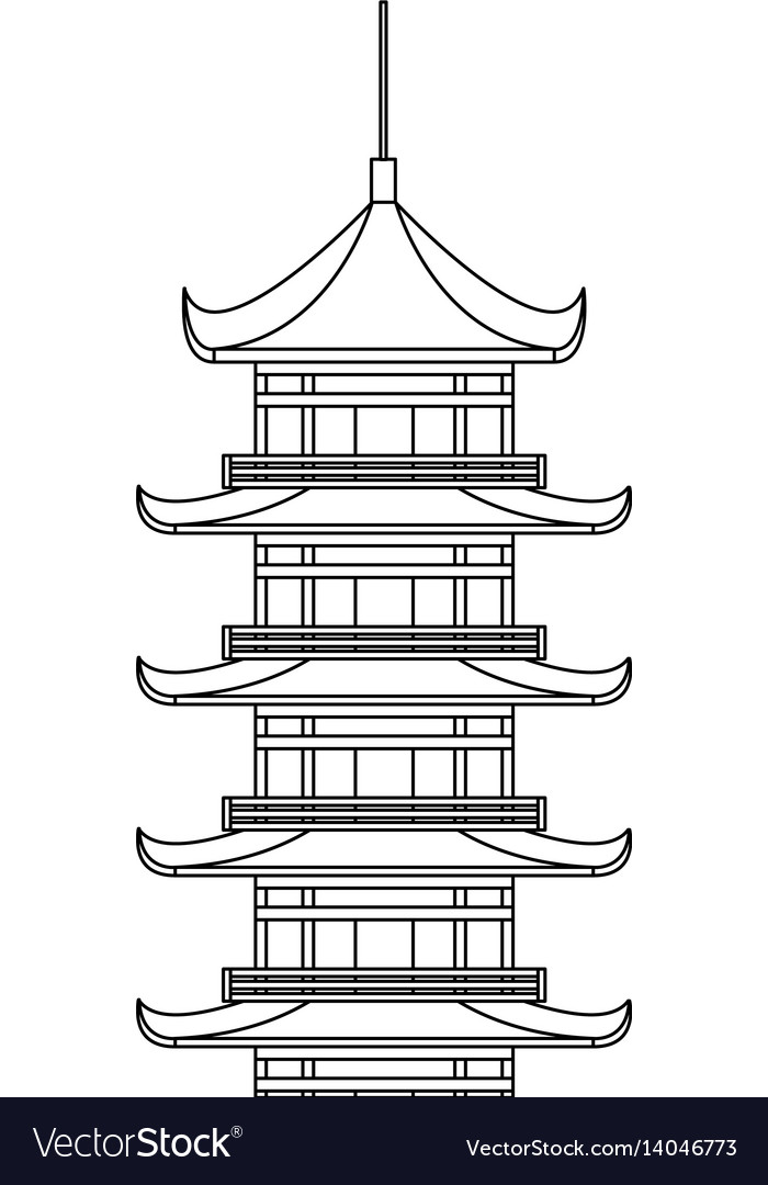 Castle japanese building icon