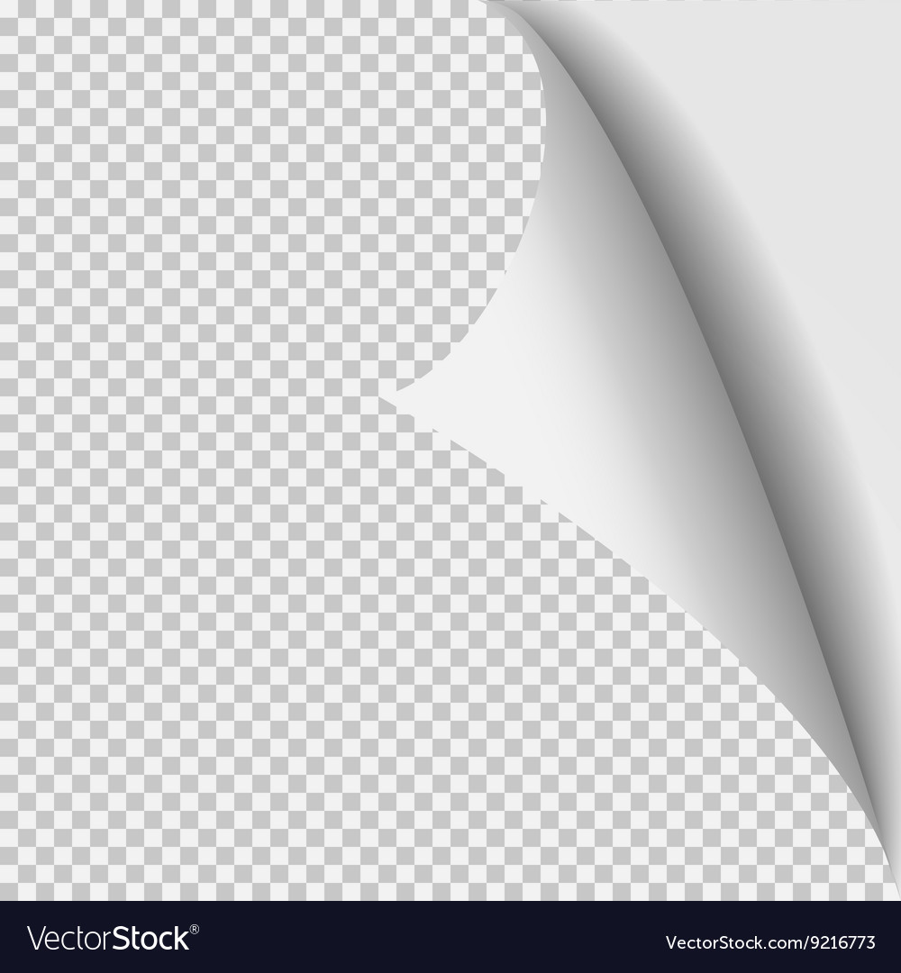 Curl corner paper template transparent grid