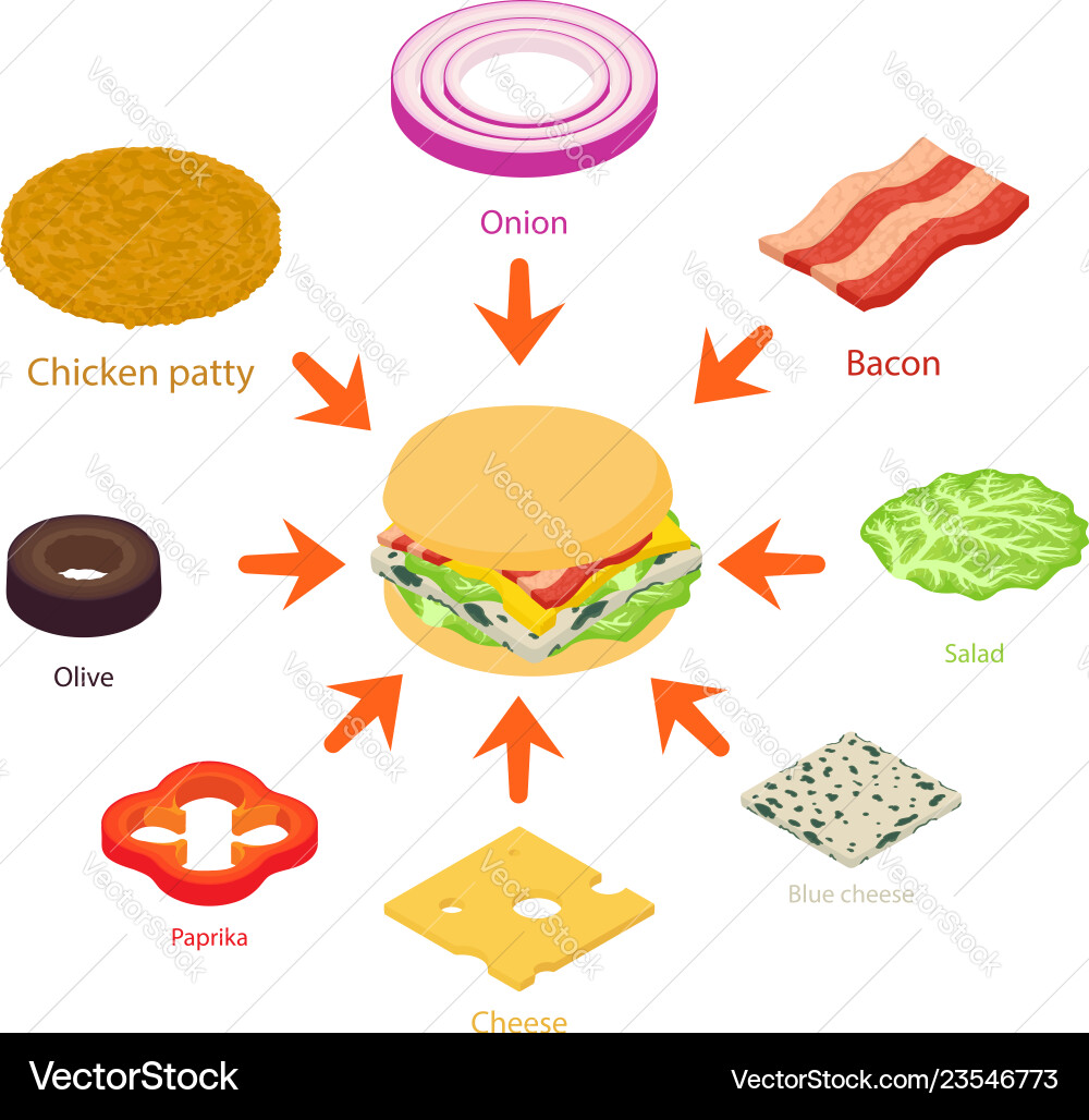 Hamburger Concept Banner Cartoon Style Royalty Free Vector