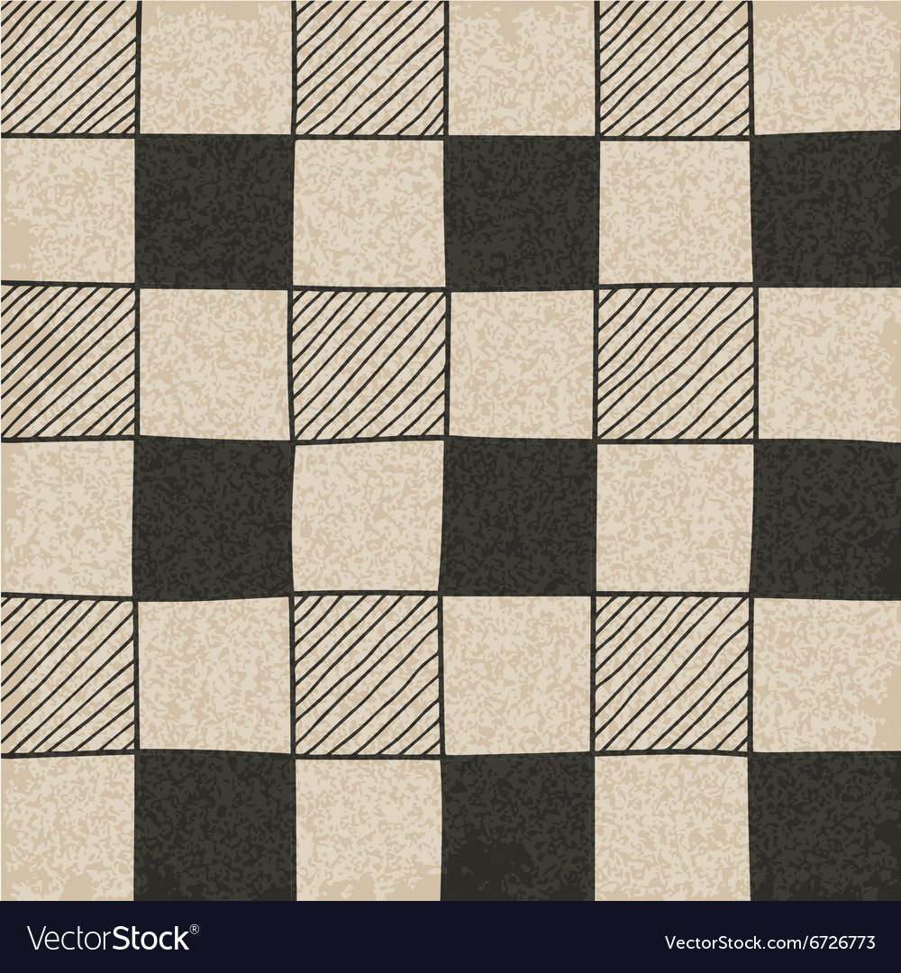 Hand drawn abstract chessboard pattern