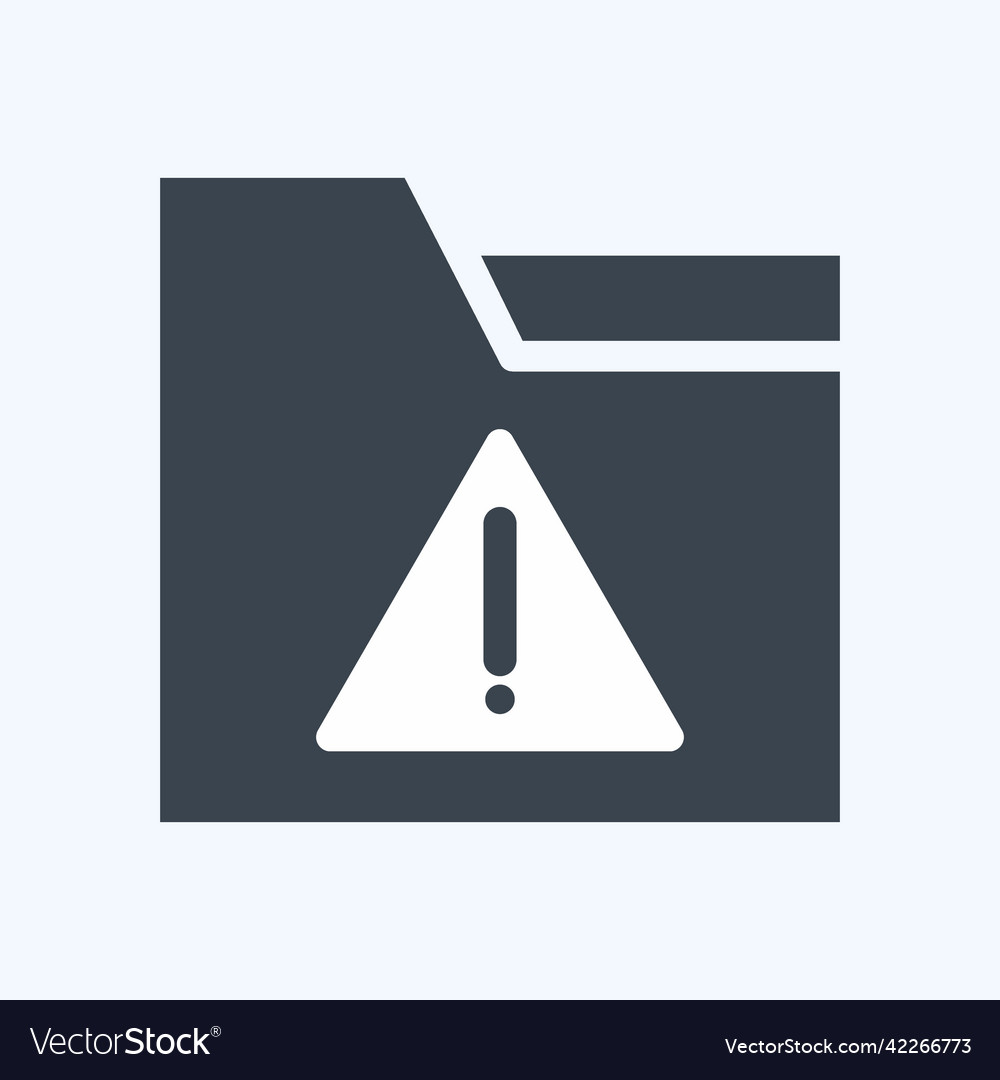 Icon warning on folder suitable for user vector image Icon warning on folder suitable for user