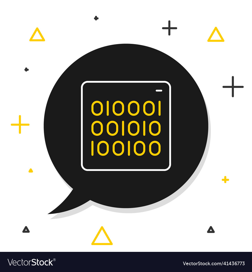 Line binary code icon isolated on white background vector image Line binary code icon isolated on white background