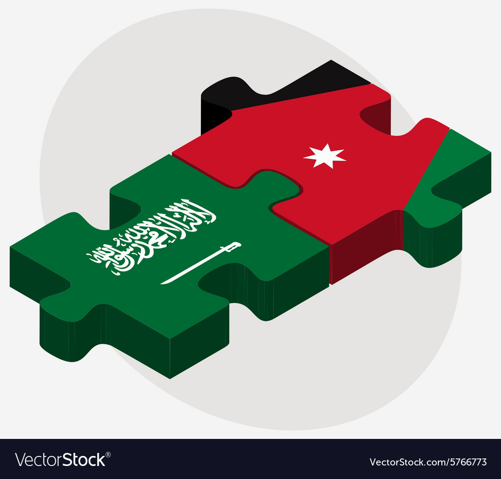 Saudi arabia and jordan flags