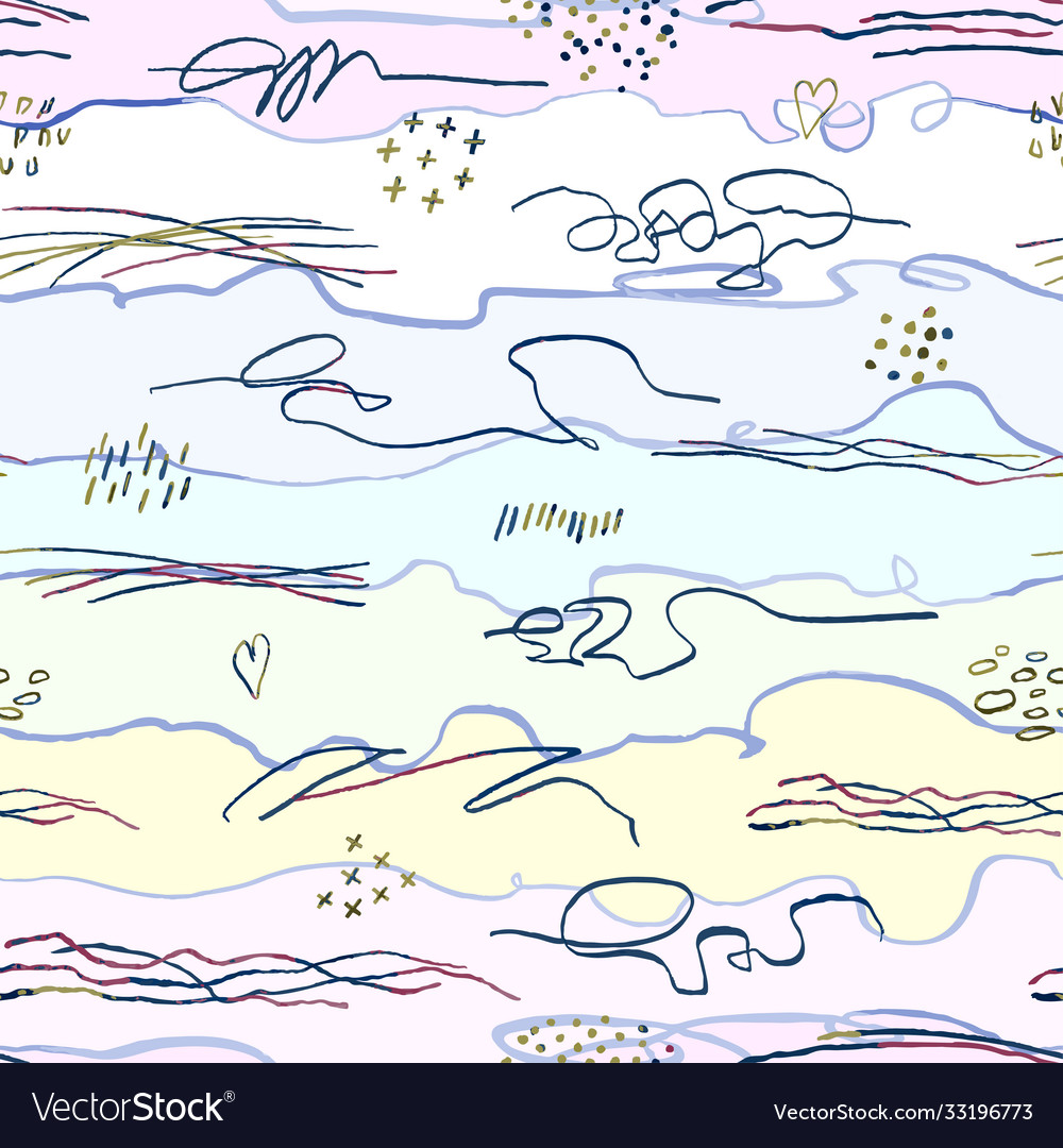 Seamless pattern with hand drawn abstract lines vector image Seamless pattern with hand drawn abstract lines