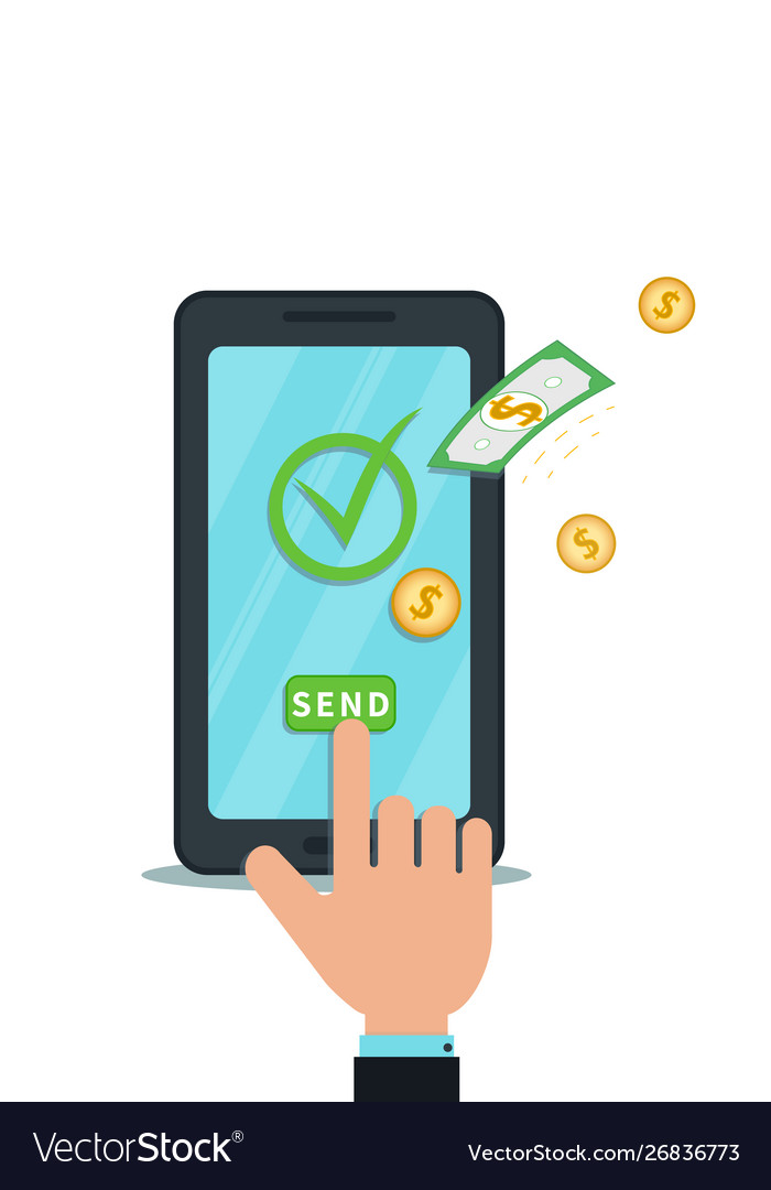 Send money online with mobile app digital wallet