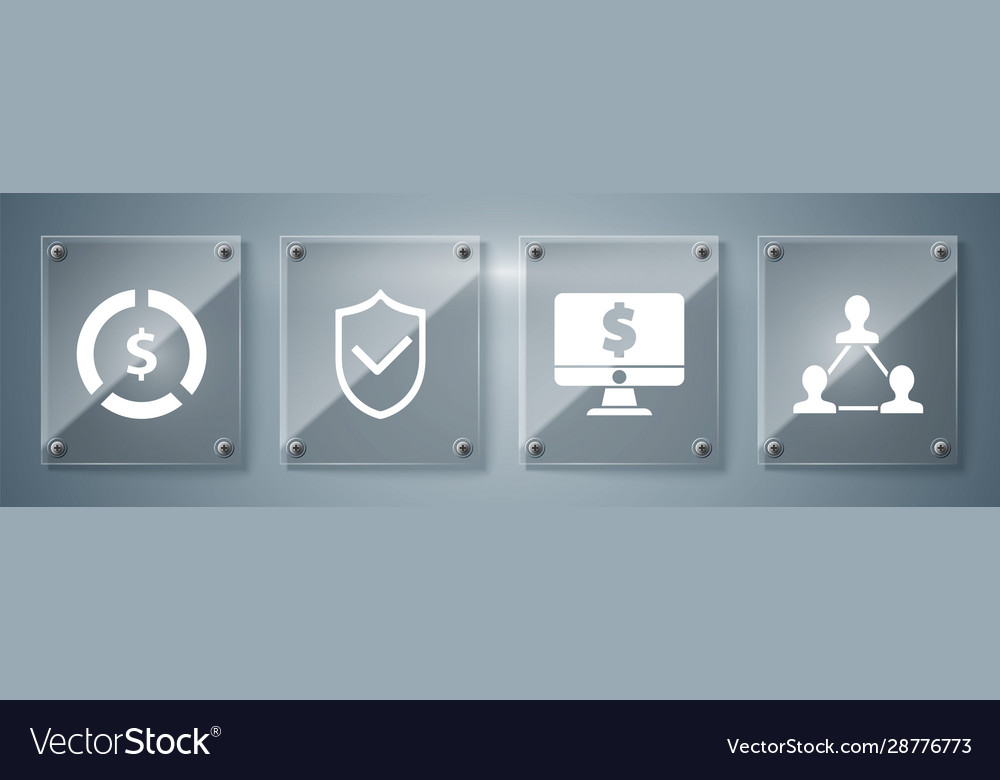 Set project team base computer monitor vector image Set project team base computer monitor