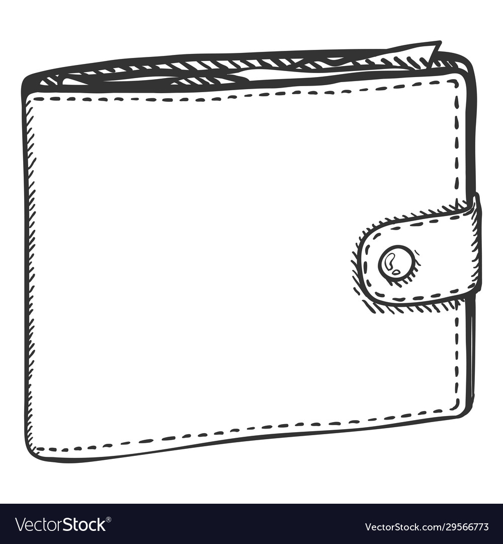 Single sketch leather wallet