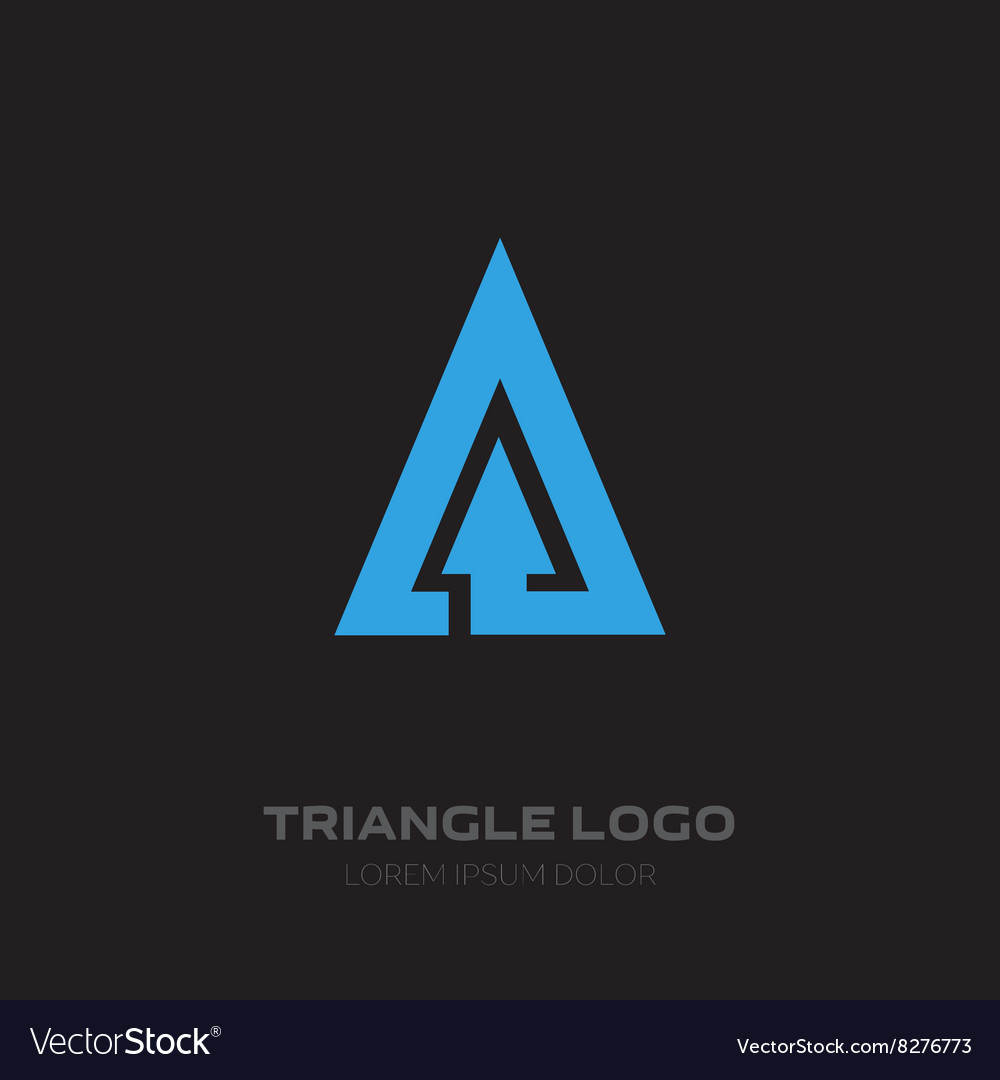 Triangular business logo with arrow design element