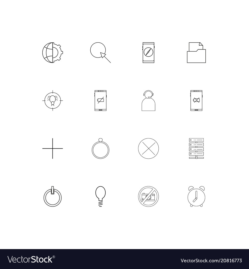 Web linear thin icons set outlined simple