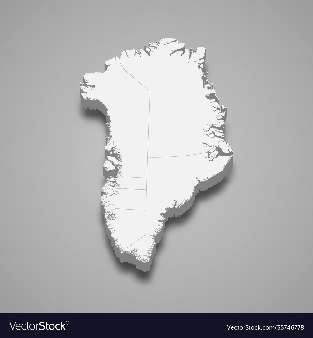 3D Isometric Map of Greenland