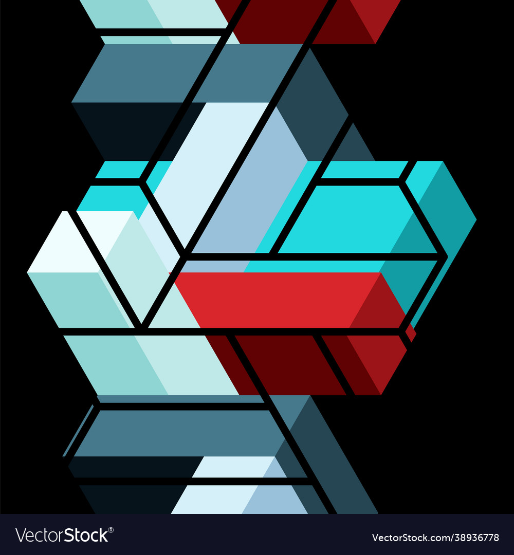Abstract background 3d cubes cubic elements vector image Abstract background 3d cubes cubic elements